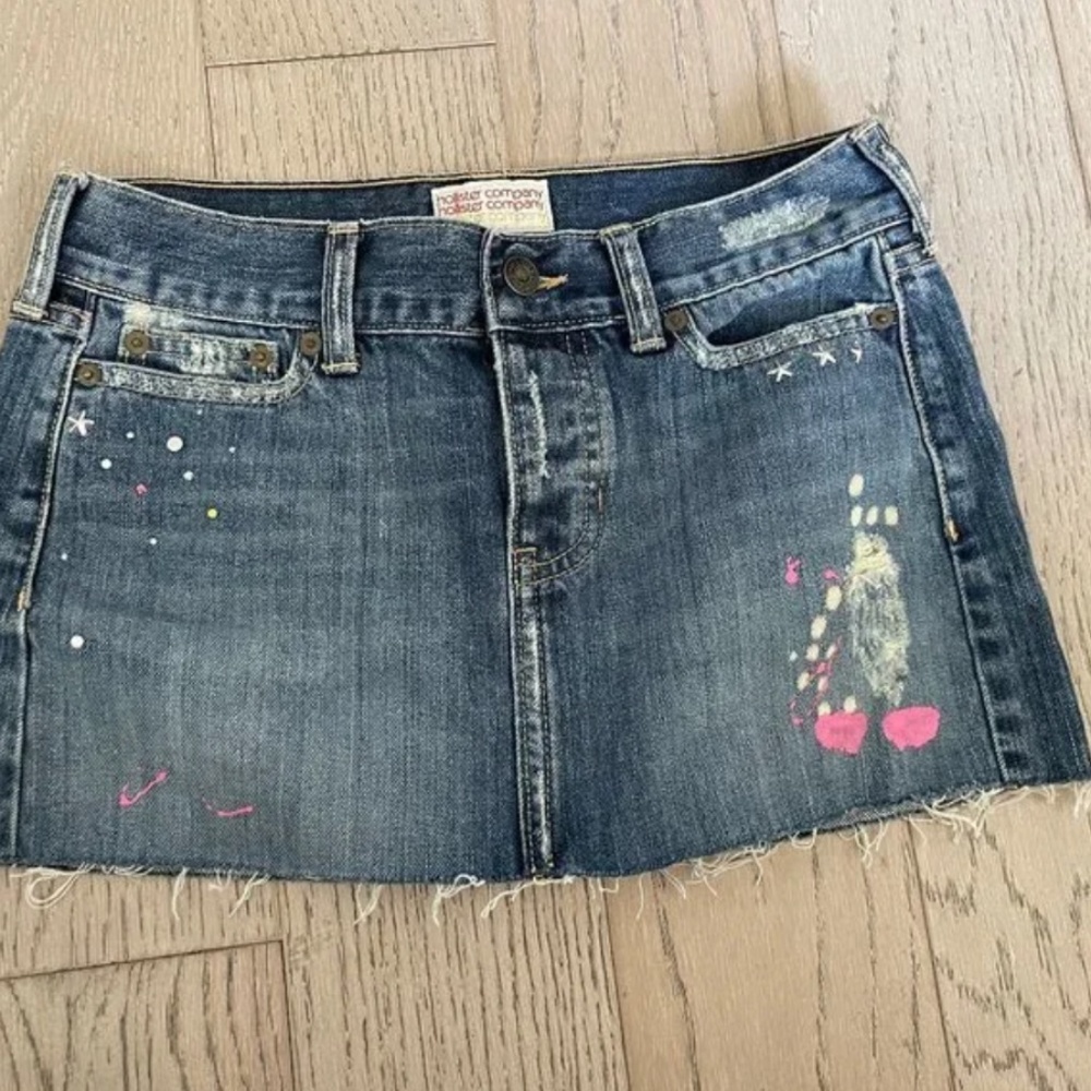 VINTAGE Hollister mini skirt jean DENIM New rare  Y2K